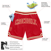 Load image into Gallery viewer, Custom Red Red-Cream Authentic Throwback Basketball Shorts
