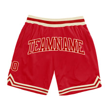 Load image into Gallery viewer, Custom Red Red-Cream Authentic Throwback Basketball Shorts
