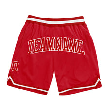 Load image into Gallery viewer, Custom Red Red-White Authentic Throwback Basketball Shorts
