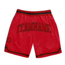 Load image into Gallery viewer, Custom Red Red-Black Authentic Throwback Basketball Shorts
