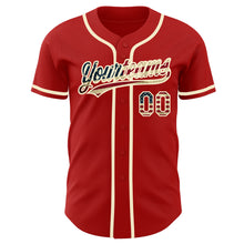 Load image into Gallery viewer, Custom Red Vintage USA Flag-Cream Authentic Baseball Jersey
