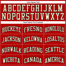 Load image into Gallery viewer, Custom Red Black Pinstripe Black-Cream Authentic Basketball Jersey
