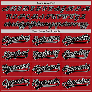 Custom Red Black Pinstripe Black-White Authentic Baseball Jersey