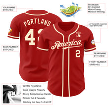 Load image into Gallery viewer, Custom Red Cream Authentic Baseball Jersey
