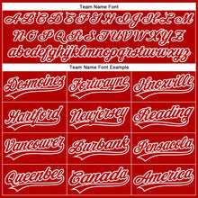 Load image into Gallery viewer, Custom Red White Pinstripe Gray Authentic Baseball Jersey
