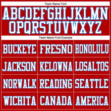 Load image into Gallery viewer, Custom Red White-Powder Blue Mesh Authentic Football Jersey
