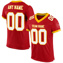 Load image into Gallery viewer, Custom Red White-Gold Mesh Authentic Football Jersey
