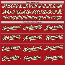 Load image into Gallery viewer, Custom Red White Pinstripe Brown-City Cream Authentic Baseball Jersey
