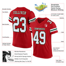 Load image into Gallery viewer, Custom Red White-Green Mesh Authentic Football Jersey
