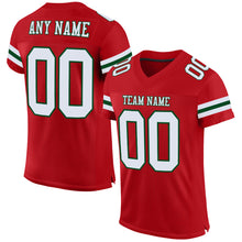 Load image into Gallery viewer, Custom Red White-Green Mesh Authentic Football Jersey
