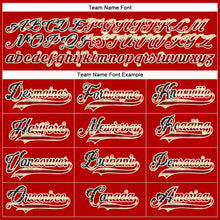 Load image into Gallery viewer, Custom Red Vintage USA Flag Black-Cream Hockey Lace Neck Jersey
