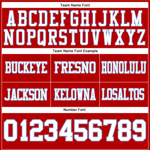 Custom Red White-Light Blue Authentic Football Jersey