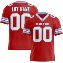 Load image into Gallery viewer, Custom Red White-Light Blue Mesh Authentic Football Jersey
