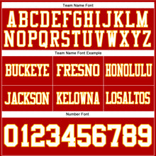 Load image into Gallery viewer, Custom Red White-Gold Authentic Football Jersey
