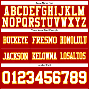 Custom Red White-Gold Authentic Football Jersey