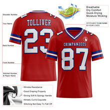 Load image into Gallery viewer, Custom Red White-Royal Authentic Football Jersey
