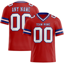 Load image into Gallery viewer, Custom Red White-Royal Mesh Authentic Football Jersey
