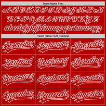 Load image into Gallery viewer, Custom Red White Authentic Throwback Baseball Jersey
