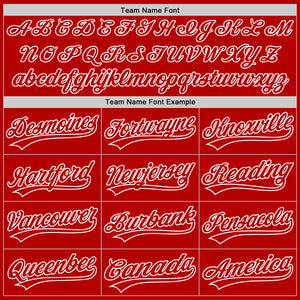 Custom Red White Authentic Throwback Baseball Jersey