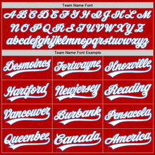 Load image into Gallery viewer, Custom Red White-Light Blue Authentic Throwback Baseball Jersey
