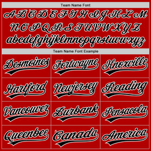 Custom Red Black-White Authentic Throwback Baseball Jersey
