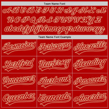 Load image into Gallery viewer, Custom Red Cream Authentic Throwback Baseball Jersey
