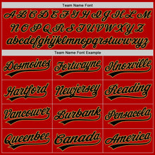 Load image into Gallery viewer, Custom Red Black-Old Gold Authentic Throwback Baseball Jersey
