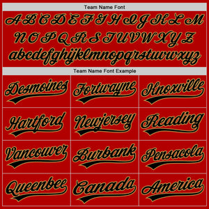 Custom Red Black-Old Gold Authentic Throwback Baseball Jersey