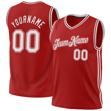 Cheap Red Custom Basketball Jerseys Basketball Uniforms Sale Tagged Font White Fcustom