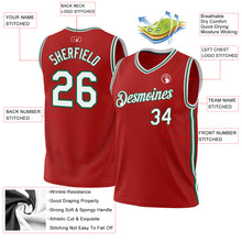 Load image into Gallery viewer, Custom Red White-Kelly Green Authentic Throwback Basketball Jersey
