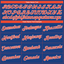 Load image into Gallery viewer, Custom Royal Orange-White Authentic Throwback Basketball Jersey
