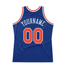 Load image into Gallery viewer, Custom Royal Orange-White Authentic Throwback Basketball Jersey
