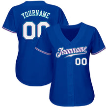 Load image into Gallery viewer, Custom Royal White-Teal Authentic Baseball Jersey
