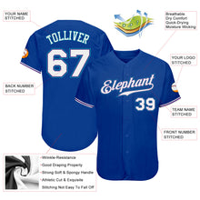 Load image into Gallery viewer, Custom Royal White-Teal Authentic Baseball Jersey
