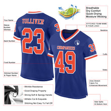 Load image into Gallery viewer, Custom Royal Orange-White Mesh Authentic Throwback Football Jersey
