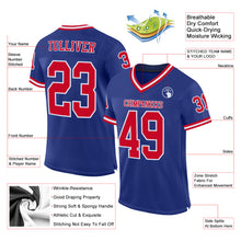 Load image into Gallery viewer, Custom Royal Red-White Mesh Authentic Throwback Football Jersey
