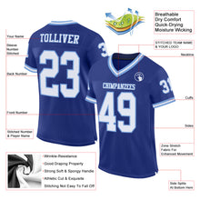 Load image into Gallery viewer, Custom Royal White-Light Blue Mesh Authentic Throwback Football Jersey
