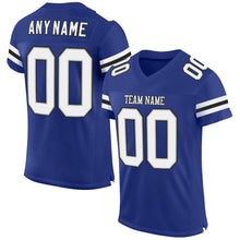 Load image into Gallery viewer, Custom Royal White-Black Mesh Authentic Football Jersey
