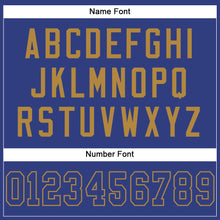 Load image into Gallery viewer, Custom Royal Royal-Old Gold Mesh Authentic Football Jersey
