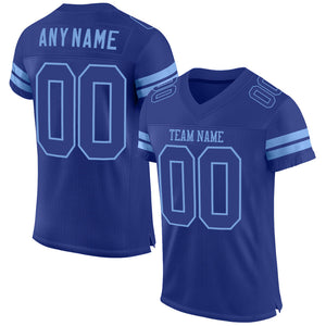 Custom Royal Royal-Light Blue Mesh Authentic Football Jersey