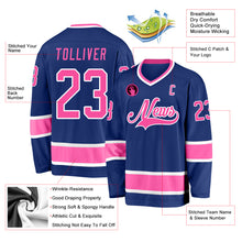 Load image into Gallery viewer, Custom Royal Pink-White Hockey Jersey
