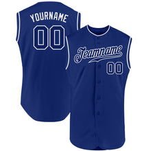 Load image into Gallery viewer, Custom Royal Royal-White Authentic Sleeveless Baseball Jersey
