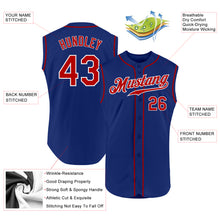 Load image into Gallery viewer, Custom Royal Red-White Authentic Sleeveless Baseball Jersey
