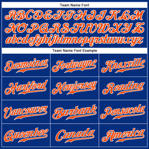 Custom Royal Orange-White Authentic Sleeveless Baseball Jersey