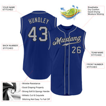 Load image into Gallery viewer, Custom Royal Gray-Black Authentic Sleeveless Baseball Jersey

