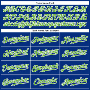 Custom Royal Neon Green-White Authentic Sleeveless Baseball Jersey