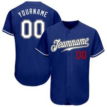 Load image into Gallery viewer, Custom Royal White-Red Authentic Baseball Jersey
