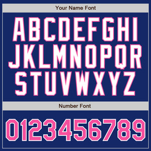 Custom Royal White Pinstripe Pink-White Authentic Baseball Jersey