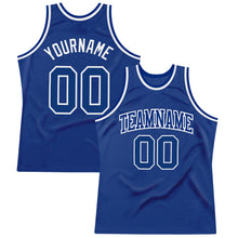 Load image into Gallery viewer, Custom Royal Royal-White Authentic Throwback Basketball Jersey
