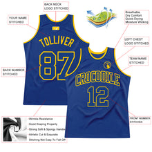 Load image into Gallery viewer, Custom Royal Royal-Gold Authentic Throwback Basketball Jersey
